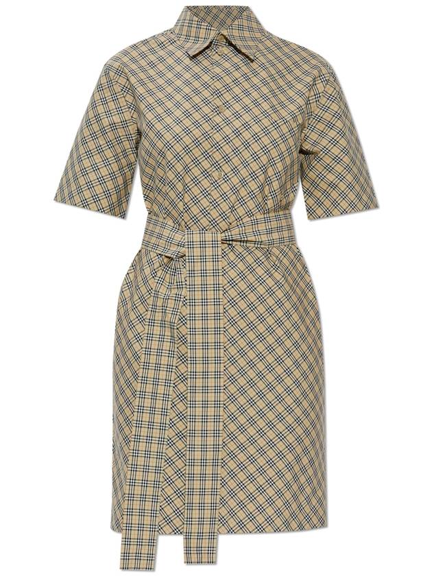 Burberry Dress With Check Pattern, Women's, Grey - BURBERRY - BALAAN 1