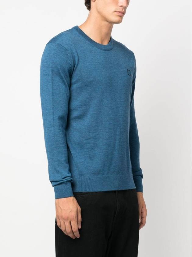 Fox Head Patch Regular Knit Top Blue - MAISON KITSUNE - BALAAN 4