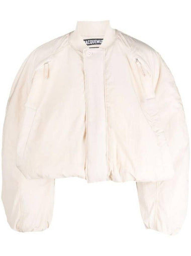 Le Bahia Bubble Crop Bomber Jacket Off White - JACQUEMUS - BALAAN 1