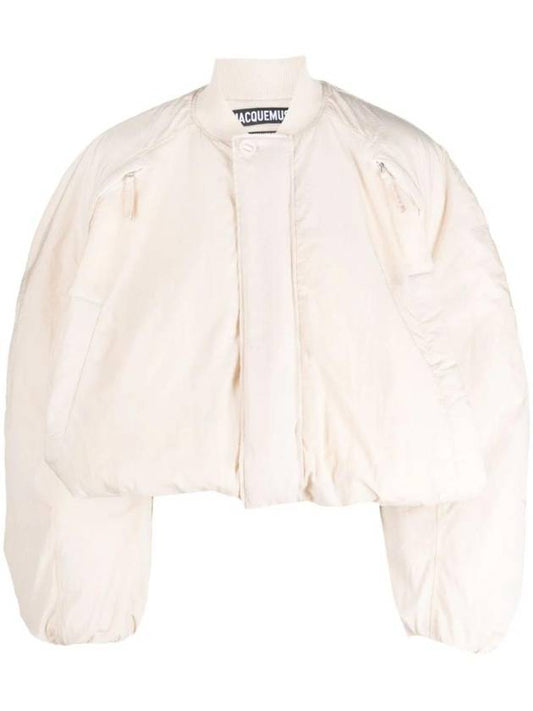 Le Bahia Bubble Crop Bomber Jacket Off White - JACQUEMUS - BALAAN 1