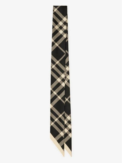 Nova Check Silk Scarf Black - BURBERRY - BALAAN 2