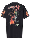 Graphic Print Crew Neck Short Sleeve T-Shirt Black - GIVENCHY - BALAAN 4