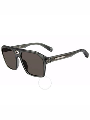 Philipp Plein Grey Navigator Men's Sunglasses SPP072M 09RM 57 - PHILIPP PLEIN - BALAAN 1