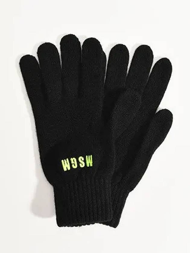 MSGM 3341MDN02 logo embroidered fur gloves black - MSGM - BALAAN 2