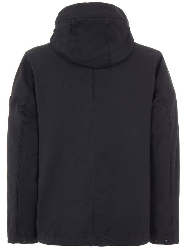 Batavia Garment Dyed Nylon Cotton Hooded Jacket Black - STONE ISLAND - BALAAN 3