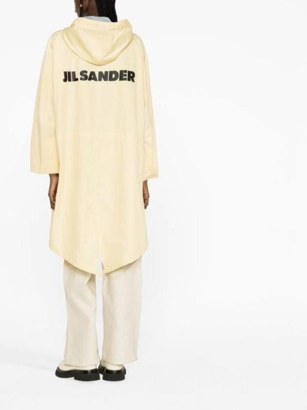 Back Logo Print Hooded Parka Yellow - JIL SANDER - BALAAN 5