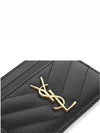 Gold Hardware Matelasse Caviar Leather Card Wallet Black - SAINT LAURENT - BALAAN 6