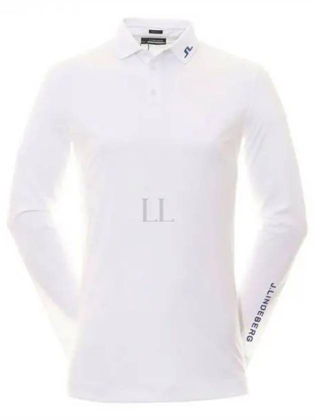 Men's Tour Tech Long Sleeve Polo Shirt White - J.LINDEBERG - BALAAN 2