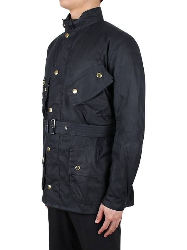 Men's International Original Wax Belt Jacket Navy - BARBOUR - BALAAN 5