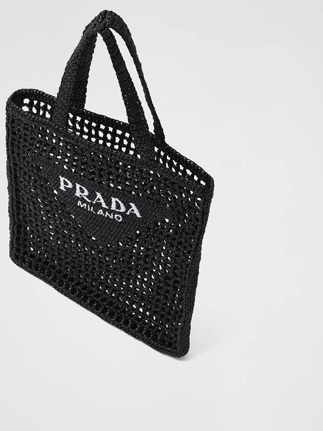 Crochet Tote Bag Black - PRADA - BALAAN 3