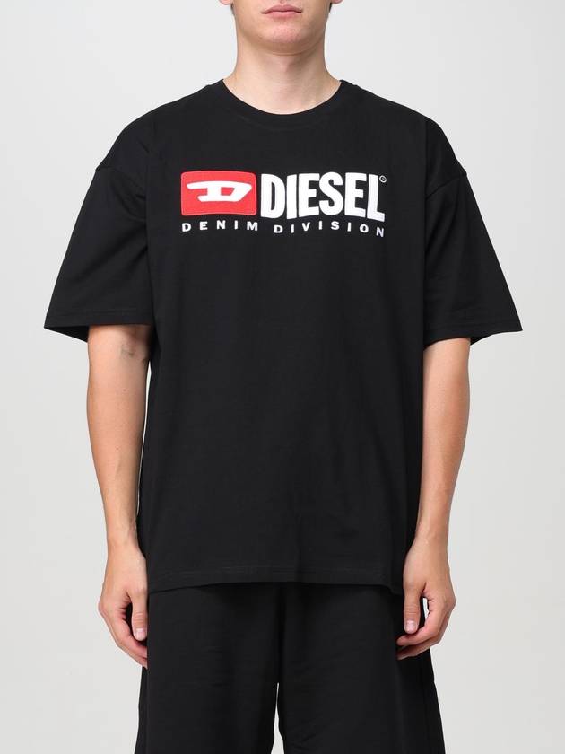 T-shirt Diesel in cotone con logo ricamato - DIESEL - BALAAN 1