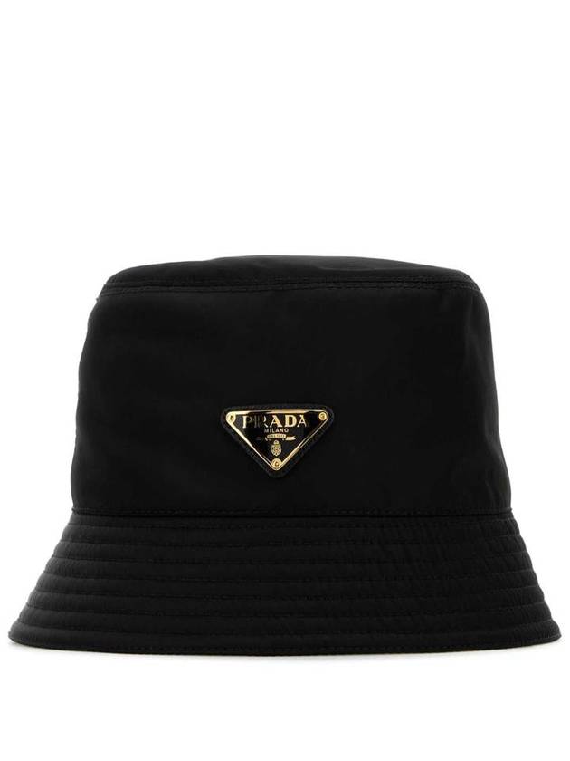 Re-Nylon Triangle Logo Bucket Hat Black - PRADA - BALAAN 3