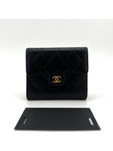 Classic caviar gold flap bi fold wallet - CHANEL - BALAAN 1