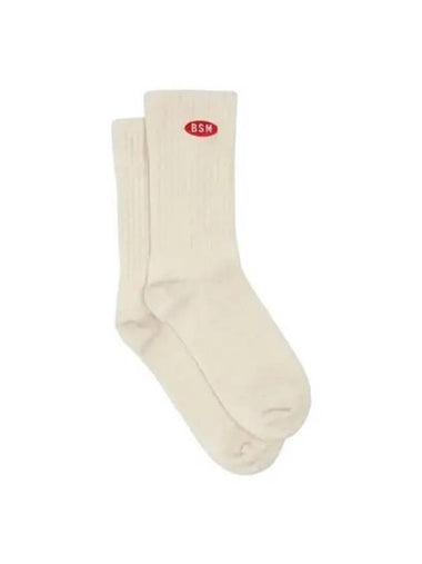 BSM Logo Organic Cotton Socks Natural - BENSIMON - BALAAN 1