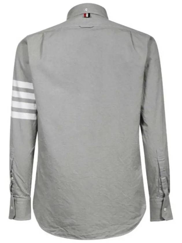 Men's Diagonal Solid Flannel Long Sleeve Shirt Grey - THOM BROWNE - BALAAN 3