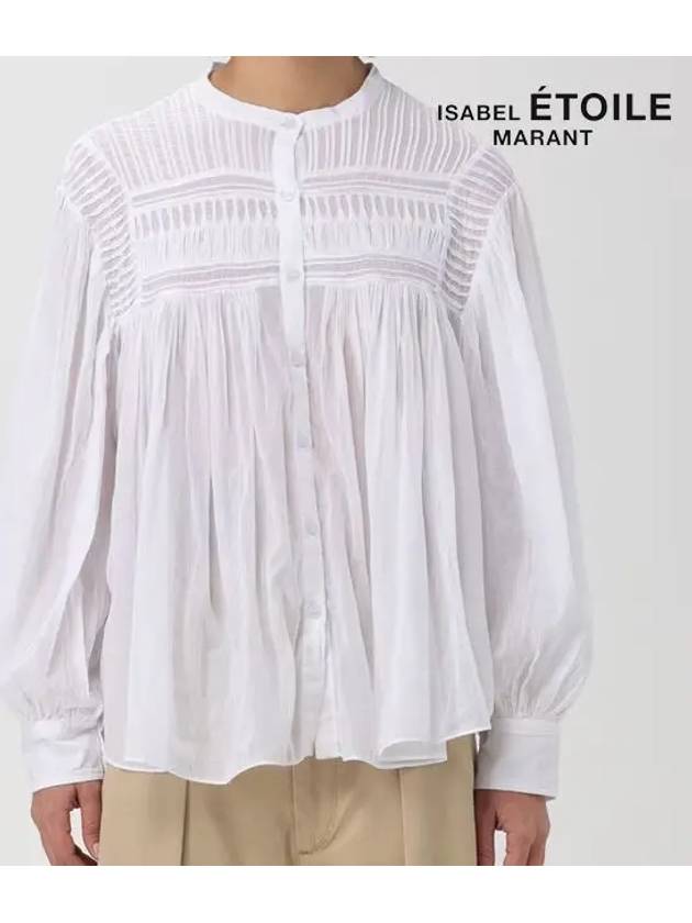 Women's Flalia Cotton Blouse White - ISABEL MARANT ETOILE - BALAAN.