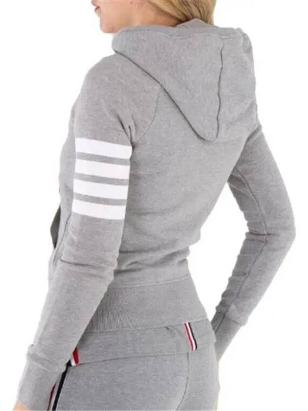 Engineered 4-Bar Stripe Loopback Jersey Knit Zip Up Hoodie Light Grey - THOM BROWNE - BALAAN 5