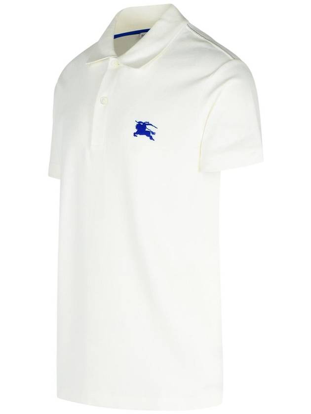 EKD Embroidered Cotton Polo Shirt White - BURBERRY - BALAAN 3