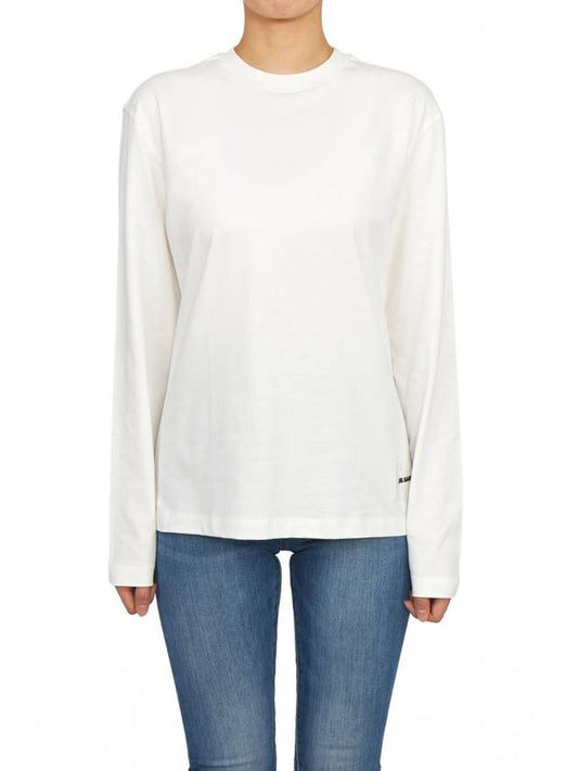 Women's Organic Cotton Long Sleeve T Shirt 3 Pack White - JIL SANDER - BALAAN 2