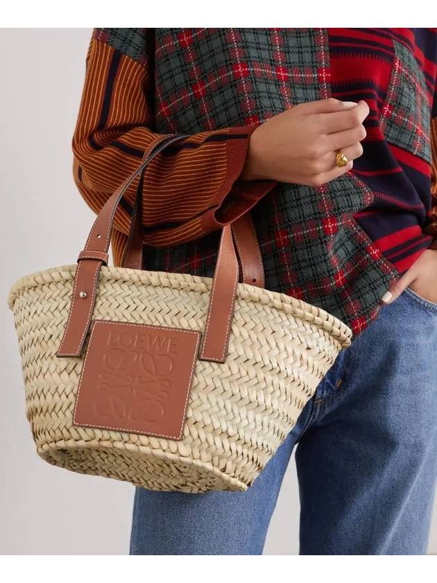 Raffia Small Basket Tote Bag Natural Tan - LOEWE - BALAAN 5