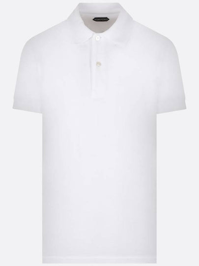 Men's Classic Tennis Short Sleeve Polo Shirt White - TOM FORD - BALAAN 2