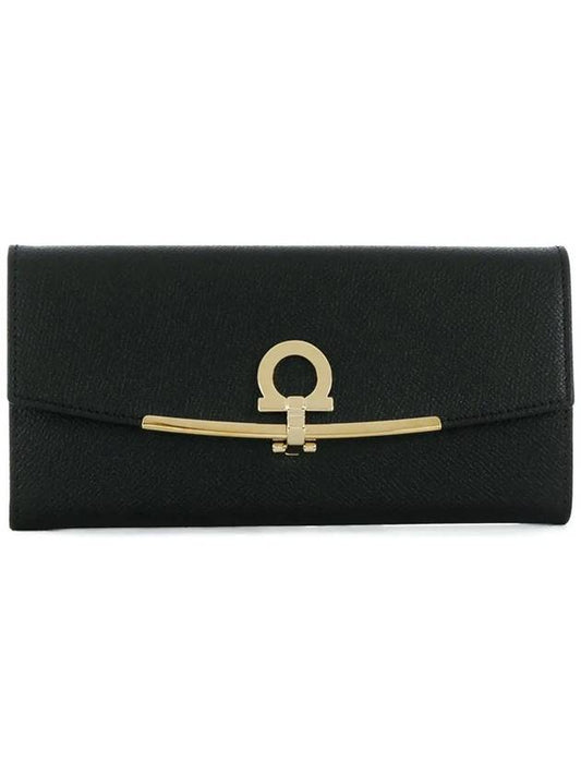 Gancini Continental Wallet Black - SALVATORE FERRAGAMO - BALAAN 2