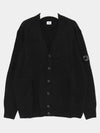 Lambswool GRS Buttoned Cardigan Black - CP COMPANY - BALAAN 2