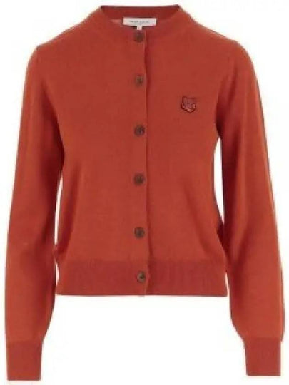 Bold Fox Head Patch Regular Cardigan Red - MAISON KITSUNE - BALAAN 2