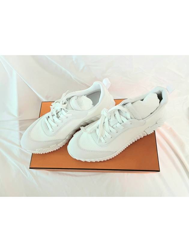 Bouncing Sneakers Mesh Suede Goatskin Blanc - HERMES - BALAAN 4