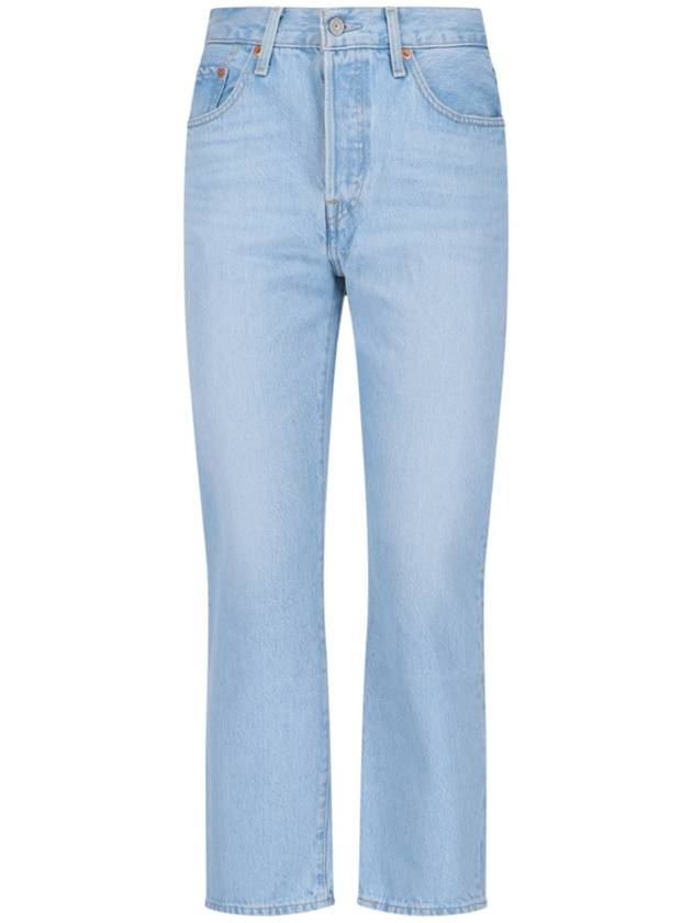 Women's Cropped Denim Jeans Blue - LEVI'S - BALAAN 2