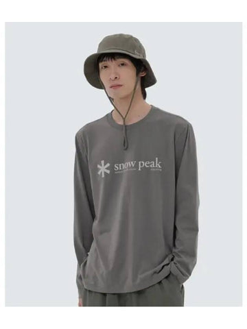 Cool Logo Long Sleeve T Shirt Dark Gray S24SMFTL60 - SNOW PEAK - BALAAN 1