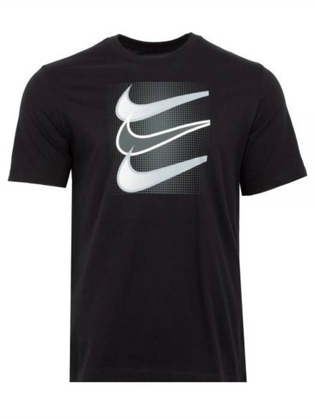 Men's Sportswear Swoosh 12MO Short Sleeve T-Shirt Black - NIKE - BALAAN 2