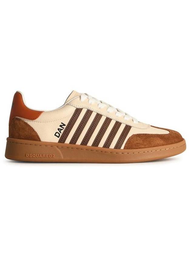 DSQUARED2 'Boxer' Ivory Leather Sneakers - DSQUARED2 - BALAAN 1