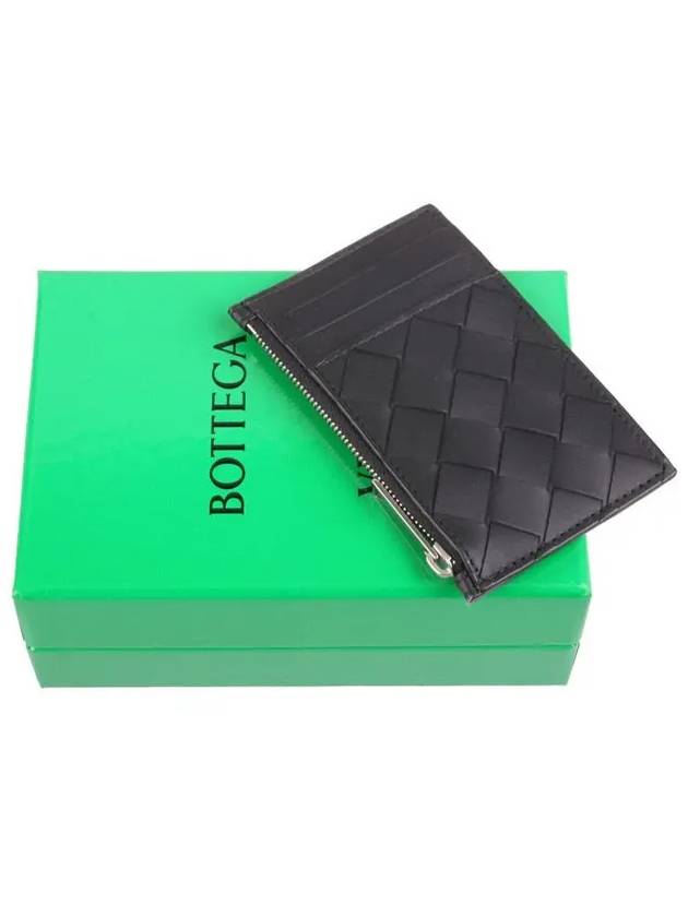 Intrecciato Zipped Card Case Black - BOTTEGA VENETA - BALAAN 5