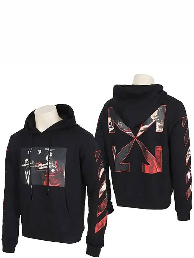 Caravaggio-Print Cotton Hoodie - OFF WHITE - BALAAN 3