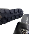 Logo Padded Leather Slippers Black - PRADA - BALAAN 5