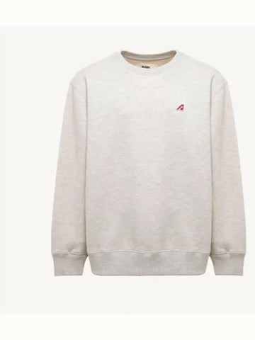 Men's Logo Patch Sweatshirt Pale Gray - AUTRY - BALAAN 1