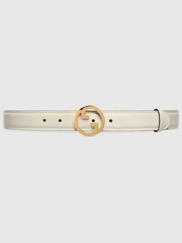 Blondie Leather Belt White - GUCCI - BALAAN 2