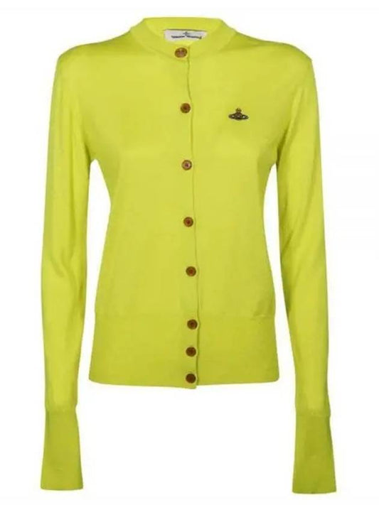 Bea ORB logo cardigan yellow - VIVIENNE WESTWOOD - BALAAN.