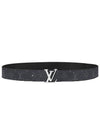 Silver Hardware Reversible Leather Belt Black - LOUIS VUITTON - BALAAN.