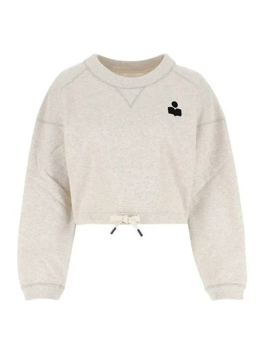 Margo Logo Crop Sweatshirt Ecru - ISABEL MARANT ETOILE - BALAAN.