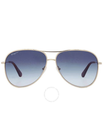 Salvatore Ferragamo Blue Gradient Pilot Ladies Sunglasses SF268S 792 62 - SALVATORE FERRAGAMO - BALAAN 1