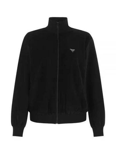 Triangle Logo High Neck Zip Up Jacket Black - PRADA - BALAAN 2