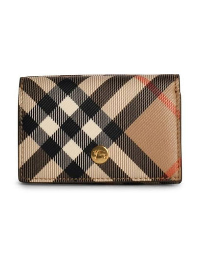 Check Half Wallet Beige - BURBERRY - BALAAN 2