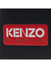 Logo Zipper Calf Leather Card Wallet Black - KENZO - BALAAN 7