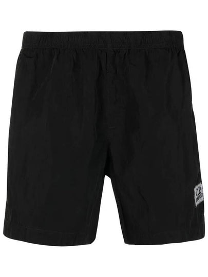 Men's Chrome Logo Patch Swim Shorts Black - CP COMPANY - BALAAN 2