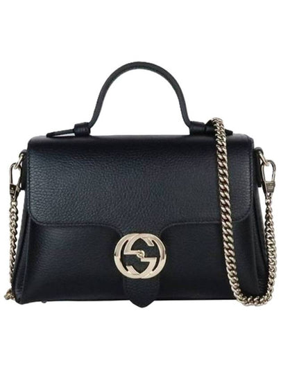 GG Interlocking Chain Small Top Handle Shoulder Bag Black - GUCCI - BALAAN 2