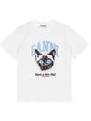 Basic Cat Relax Jersey Short Sleeve T-Shirt White - GANNI - BALAAN 2