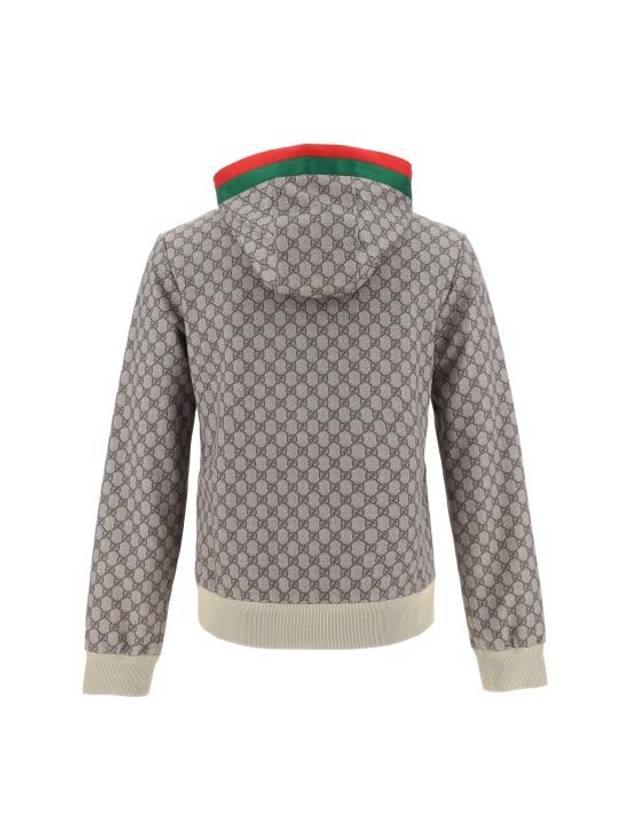 Web Technical Jersey Zip Jacket Beige Ebony - GUCCI - BALAAN 3