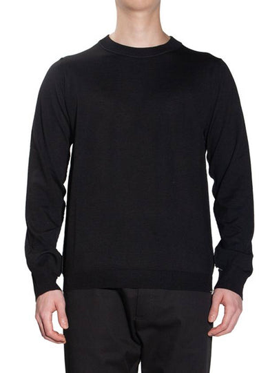 Back Stitch Crew Neck Wool Knit Top Black - MAISON MARGIELA - BALAAN 2